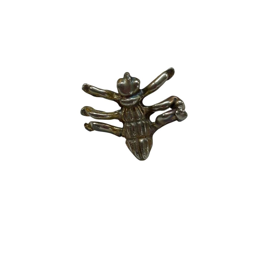 Vintage Brushed Goldtone Spider Lapel Pin Small 5/8"
